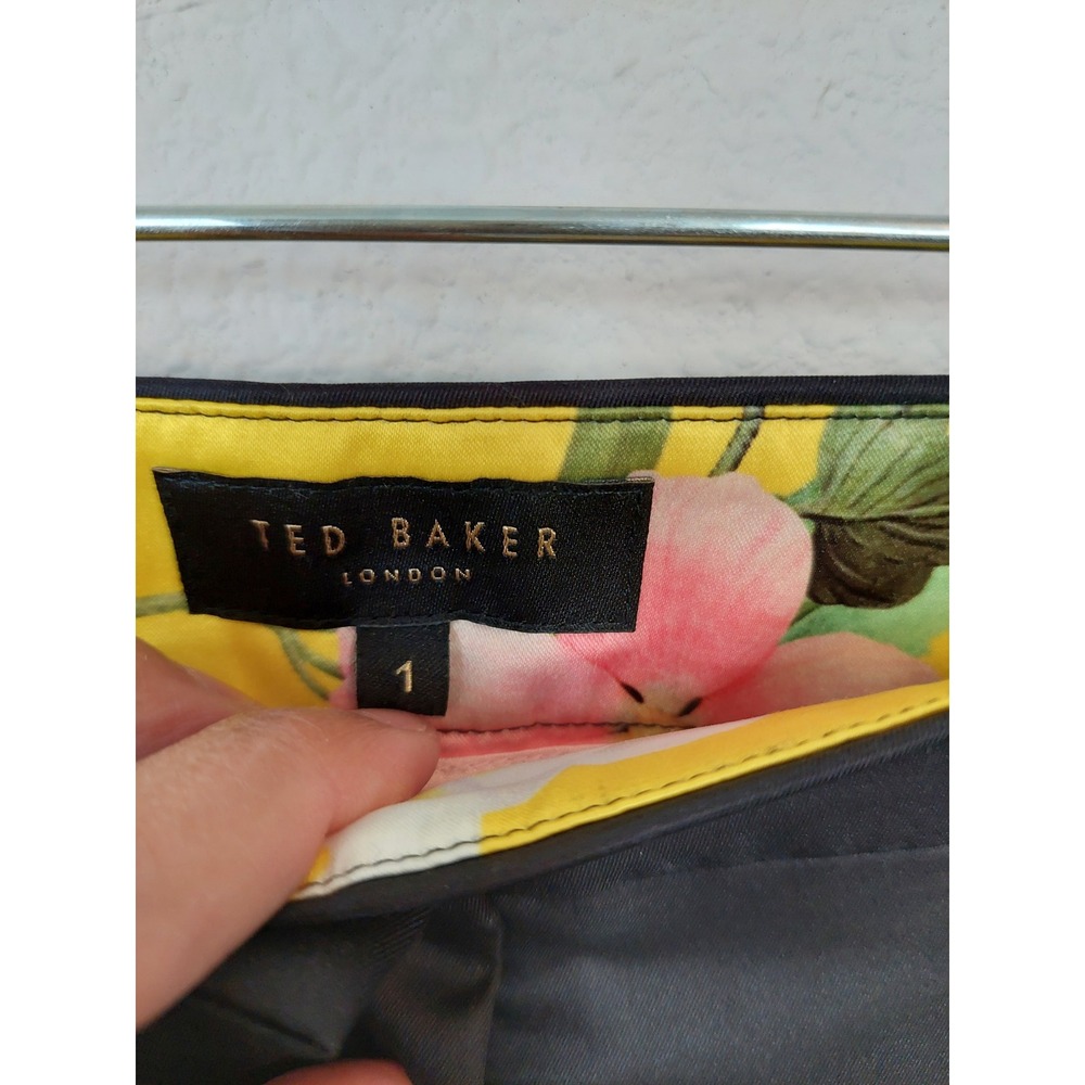 Ted Baker Hadas Secret Trellis Ankle Zip Trousers Pants Size 1 US 4 - Picture 5 of 12